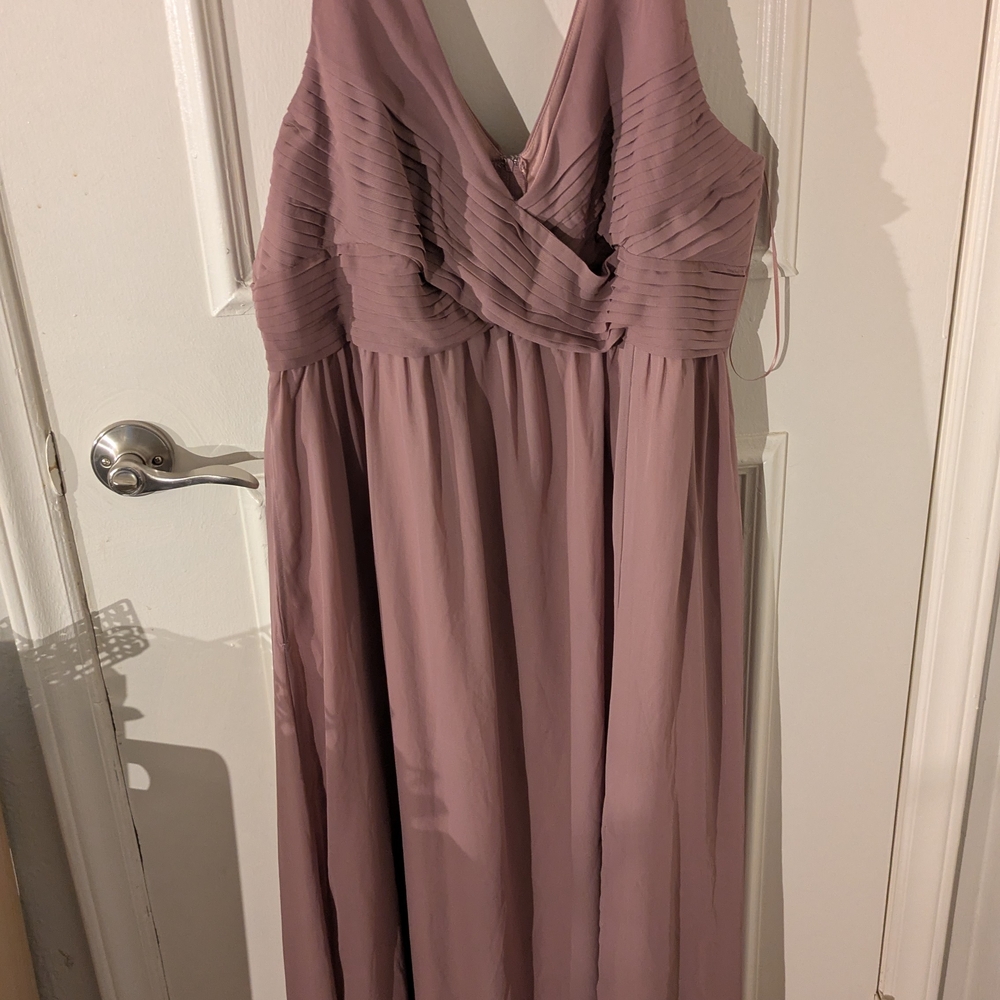 Birdy Grey Mauve Pleated Maxi Dress- Bridesmaid